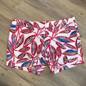 J. Crew Chino Shorts 4.5" inseam size 12 pockets white pink blue 100% cotton